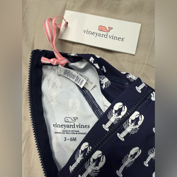 NWT Vineyard Vines Baby Lobster Long Sleeve One Piece Swimsuit Size 3-6 Months - Picture 6 of 9